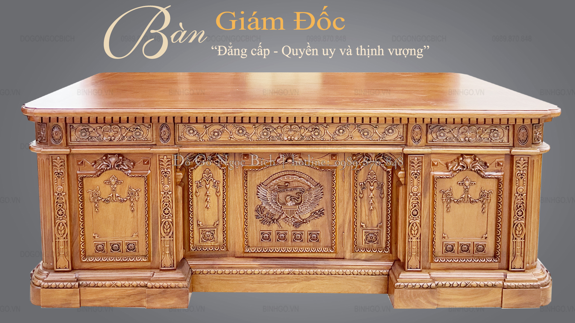 Top 10 mẫu bàn giám đốc gỗ tự nhiên đẹp nhất năm 2023